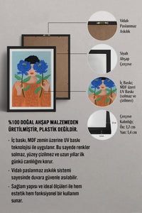 HOMEPACK Ahşap Çerçeveli Tablo Çerçeveli Poster Sanatsal Modern Duvar Dekoru TK-864