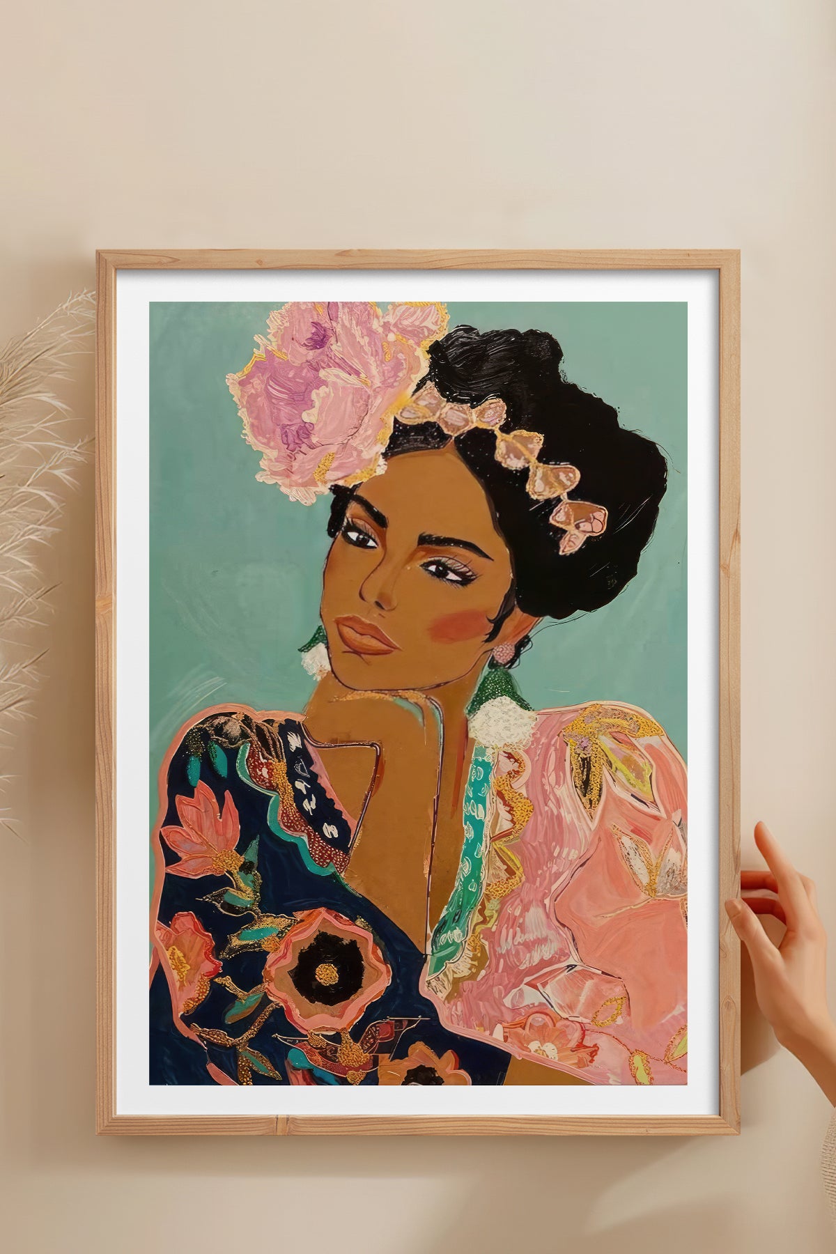 HOMEPACK Ahşap Çerçeveli Tablo Çerçeveli Poster Sanatsal Modern Duvar Dekoru TK-865