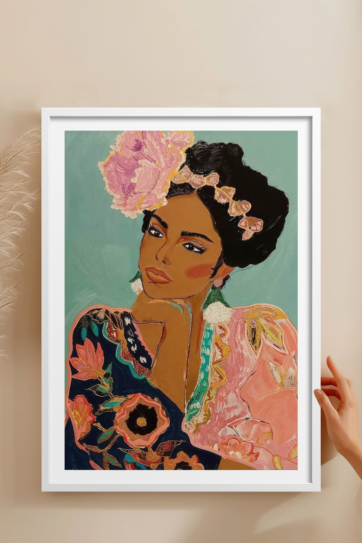 HOMEPACK Ahşap Çerçeveli Tablo Çerçeveli Poster Sanatsal Modern Duvar Dekoru TK-865