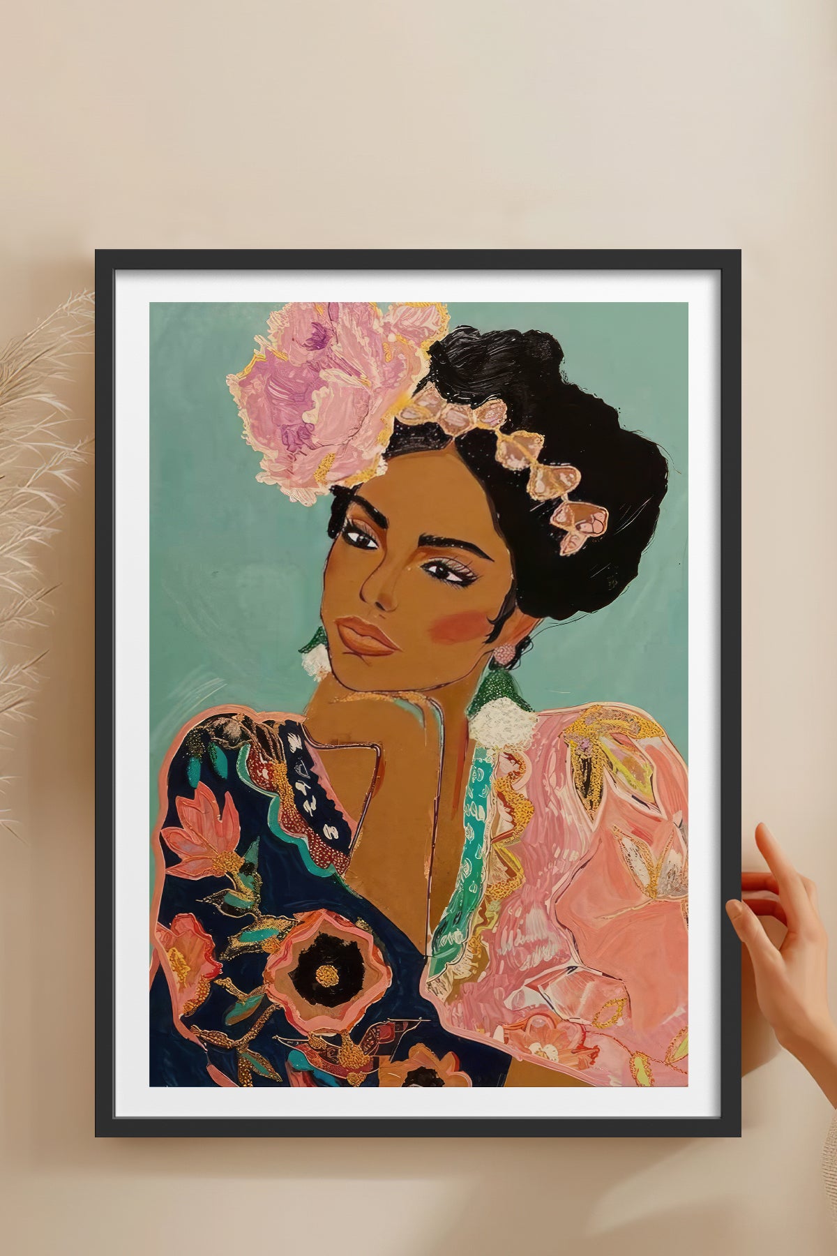 HOMEPACK Ahşap Çerçeveli Tablo Çerçeveli Poster Sanatsal Modern Duvar Dekoru TK-865