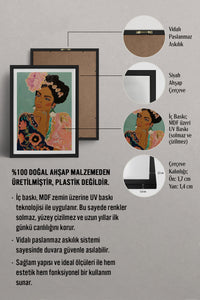 HOMEPACK Ahşap Çerçeveli Tablo Çerçeveli Poster Sanatsal Modern Duvar Dekoru TK-865