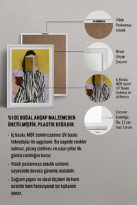 HOMEPACK Ahşap Çerçeveli Tablo Çerçeveli Poster Sanatsal Modern Duvar Dekoru TK-866