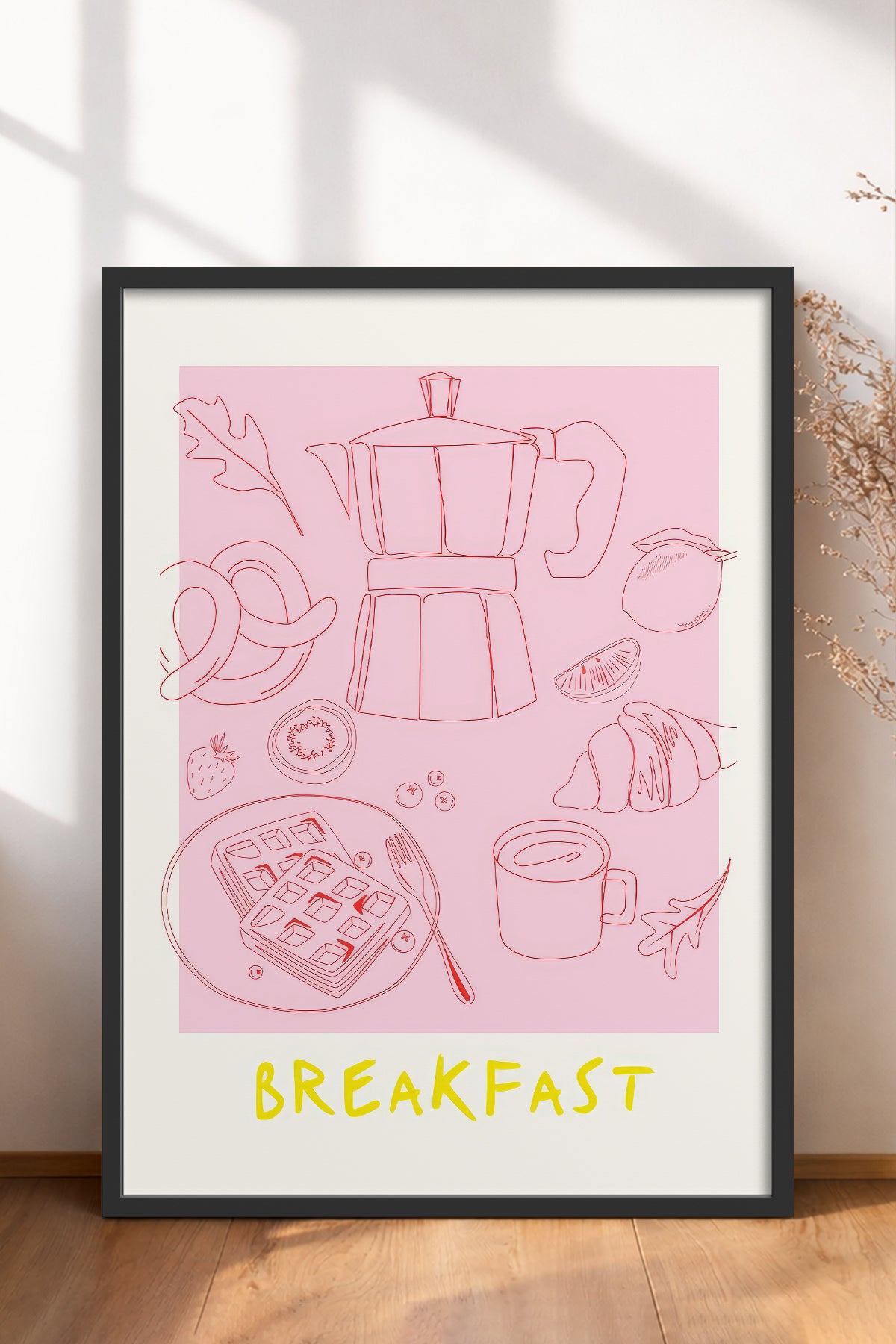 HOMEPACK Ahşap Çerçeveli Tablo Çerçeveli Poster Sanatsal Modern Duvar Dekoru TK-867
