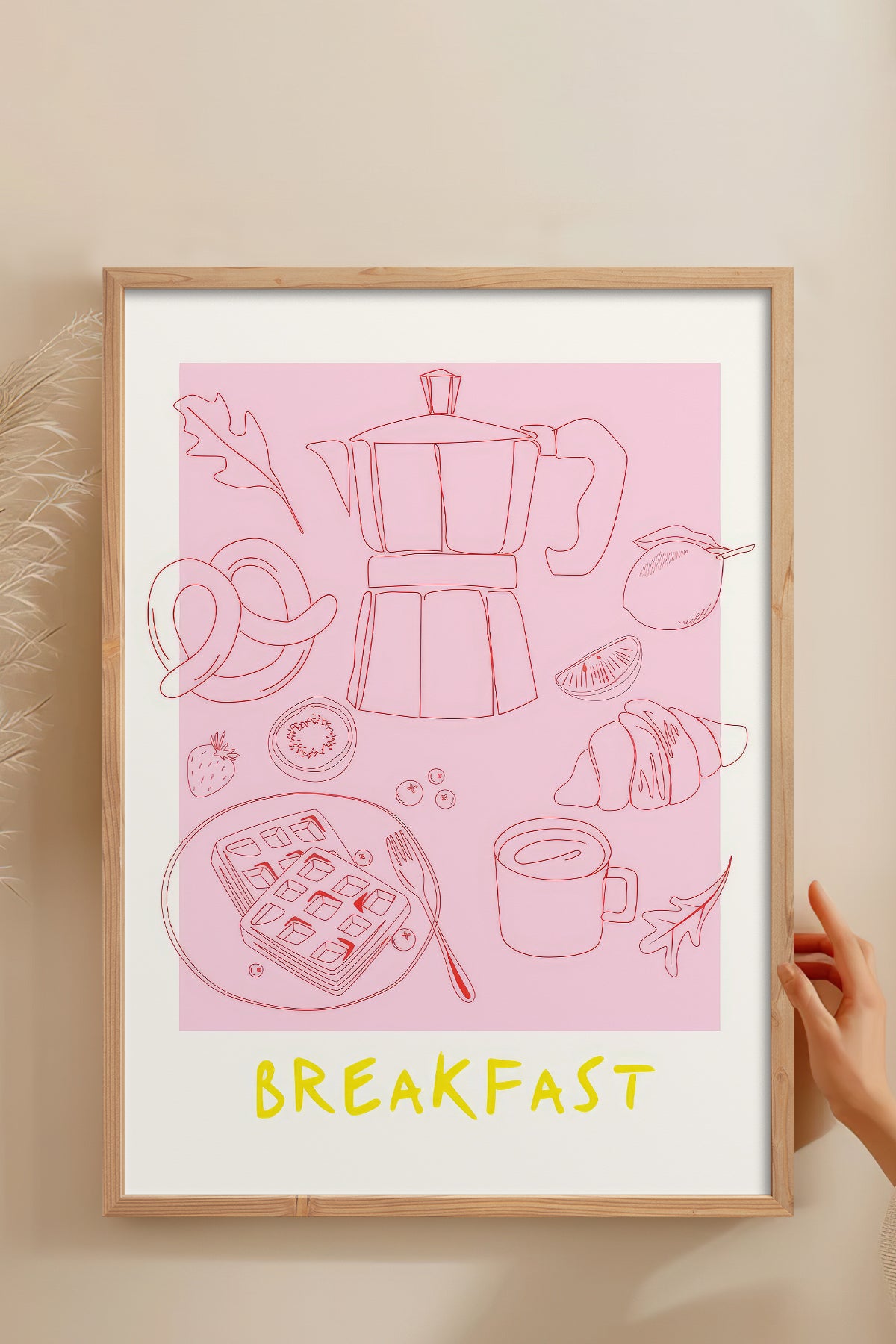 HOMEPACK Ahşap Çerçeveli Tablo Çerçeveli Poster Sanatsal Modern Duvar Dekoru TK-867