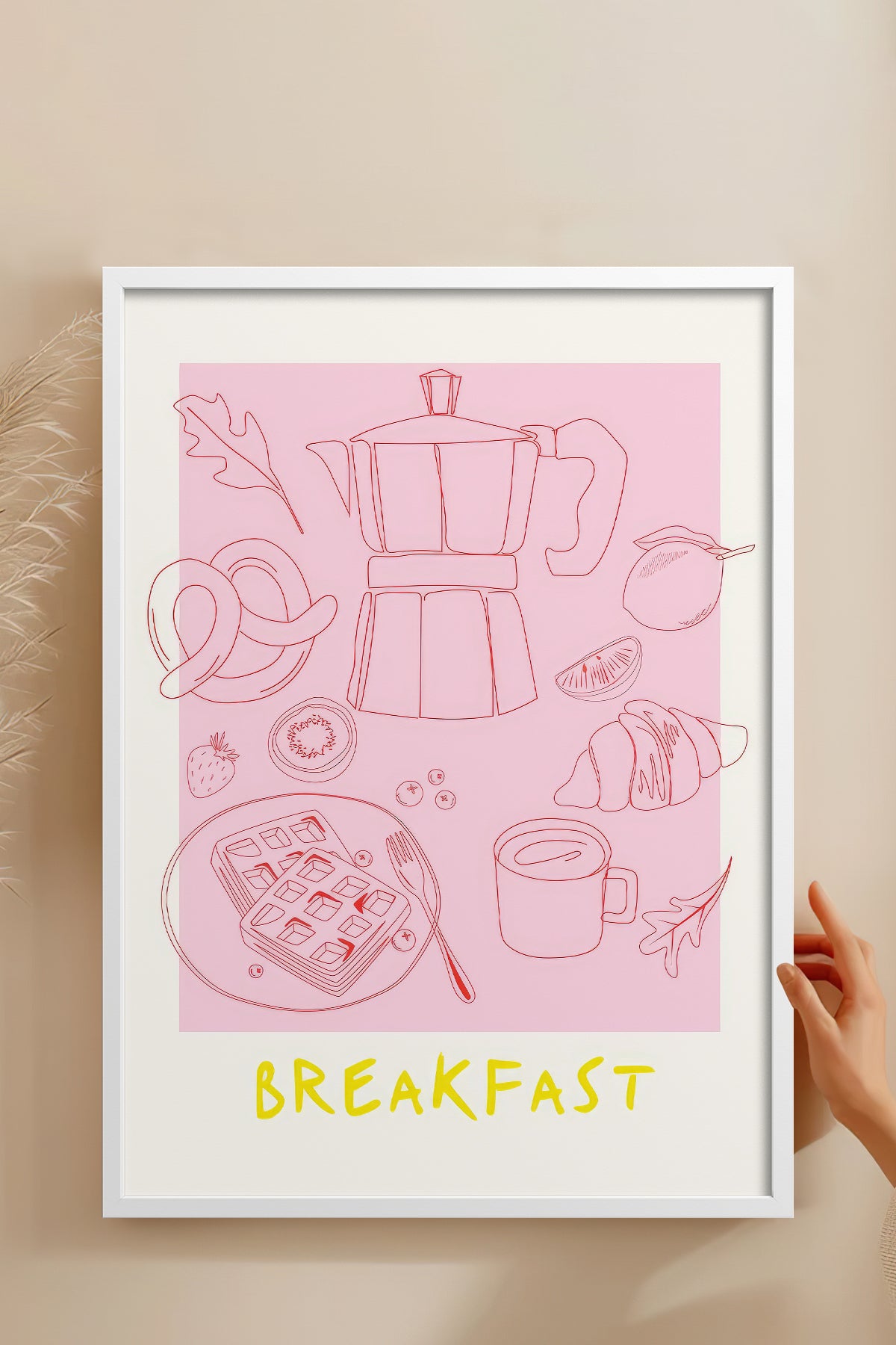 HOMEPACK Ahşap Çerçeveli Tablo Çerçeveli Poster Sanatsal Modern Duvar Dekoru TK-867