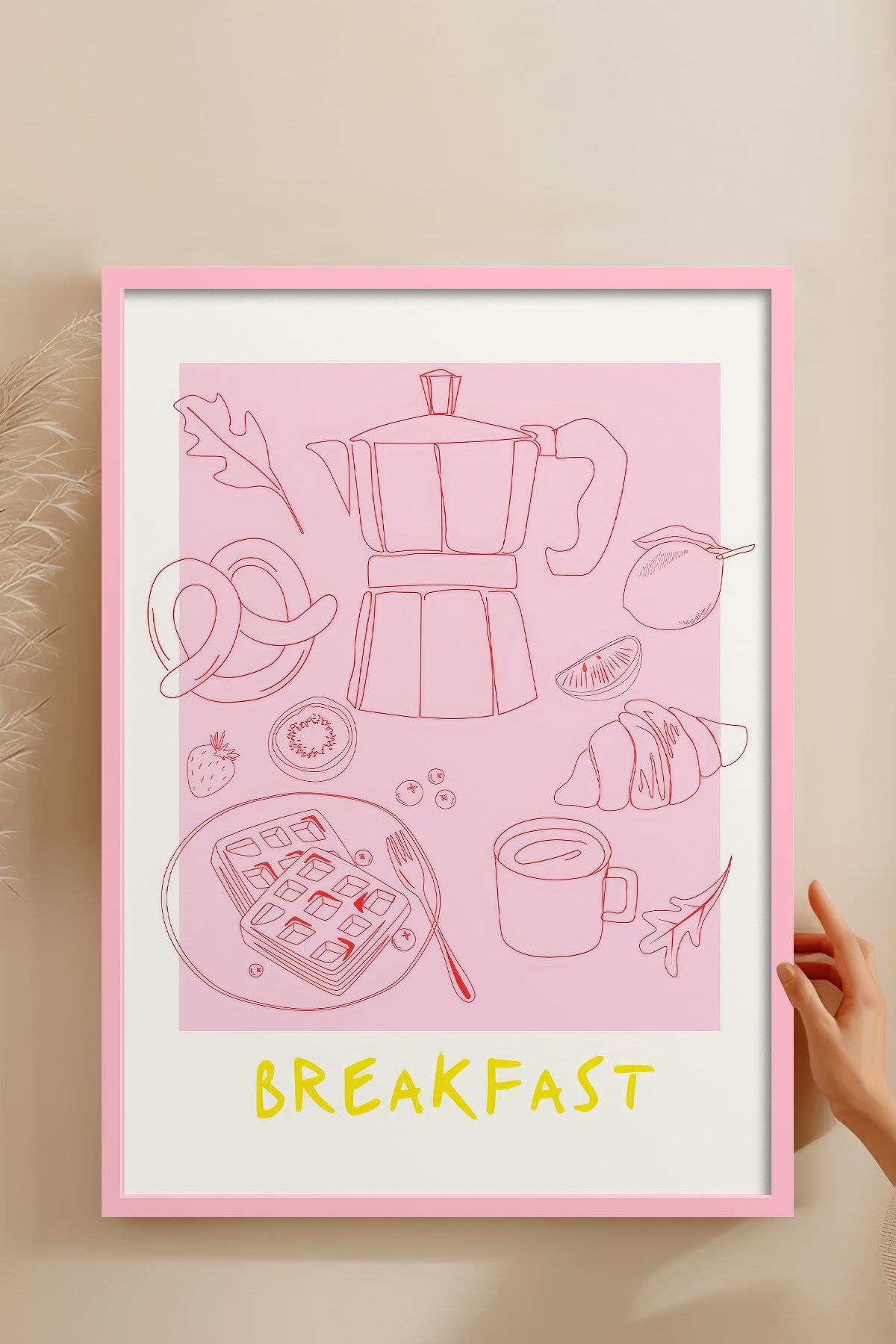 HOMEPACK Ahşap Çerçeveli Tablo Çerçeveli Poster Sanatsal Modern Duvar Dekoru TK-867