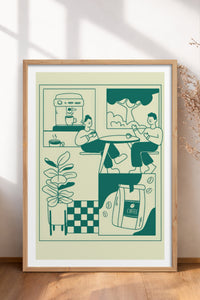 HOMEPACK Ahşap Çerçeveli Tablo Çerçeveli Poster Sanatsal Modern Duvar Dekoru TK-869