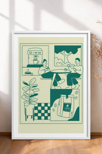 HOMEPACK Ahşap Çerçeveli Tablo Çerçeveli Poster Sanatsal Modern Duvar Dekoru TK-869