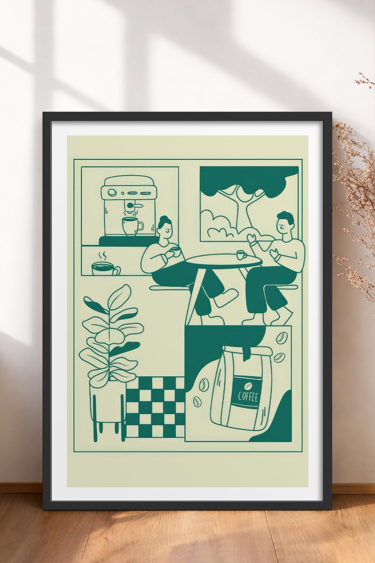 HOMEPACK Ahşap Çerçeveli Tablo Çerçeveli Poster Sanatsal Modern Duvar Dekoru TK-869