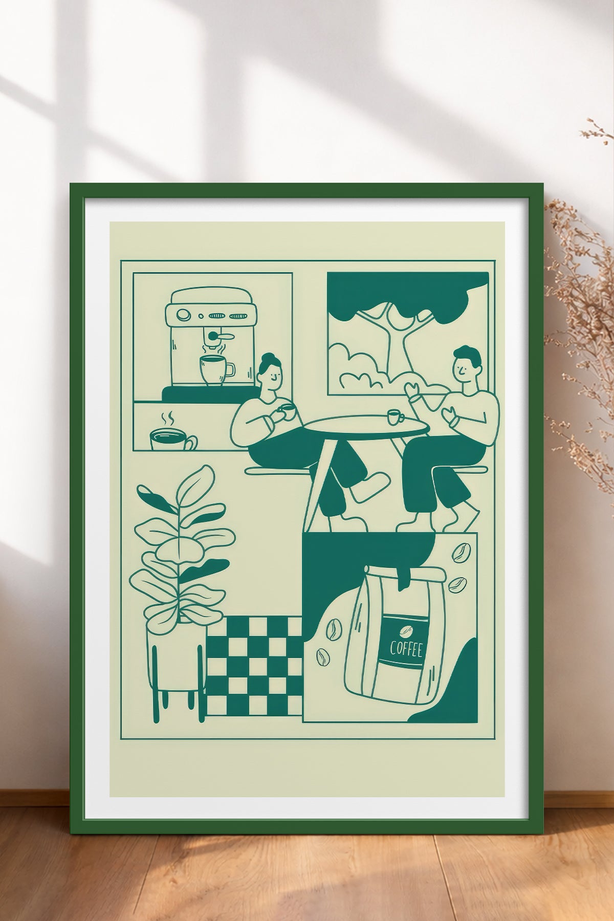 HOMEPACK Ahşap Çerçeveli Tablo Çerçeveli Poster Sanatsal Modern Duvar Dekoru TK-869