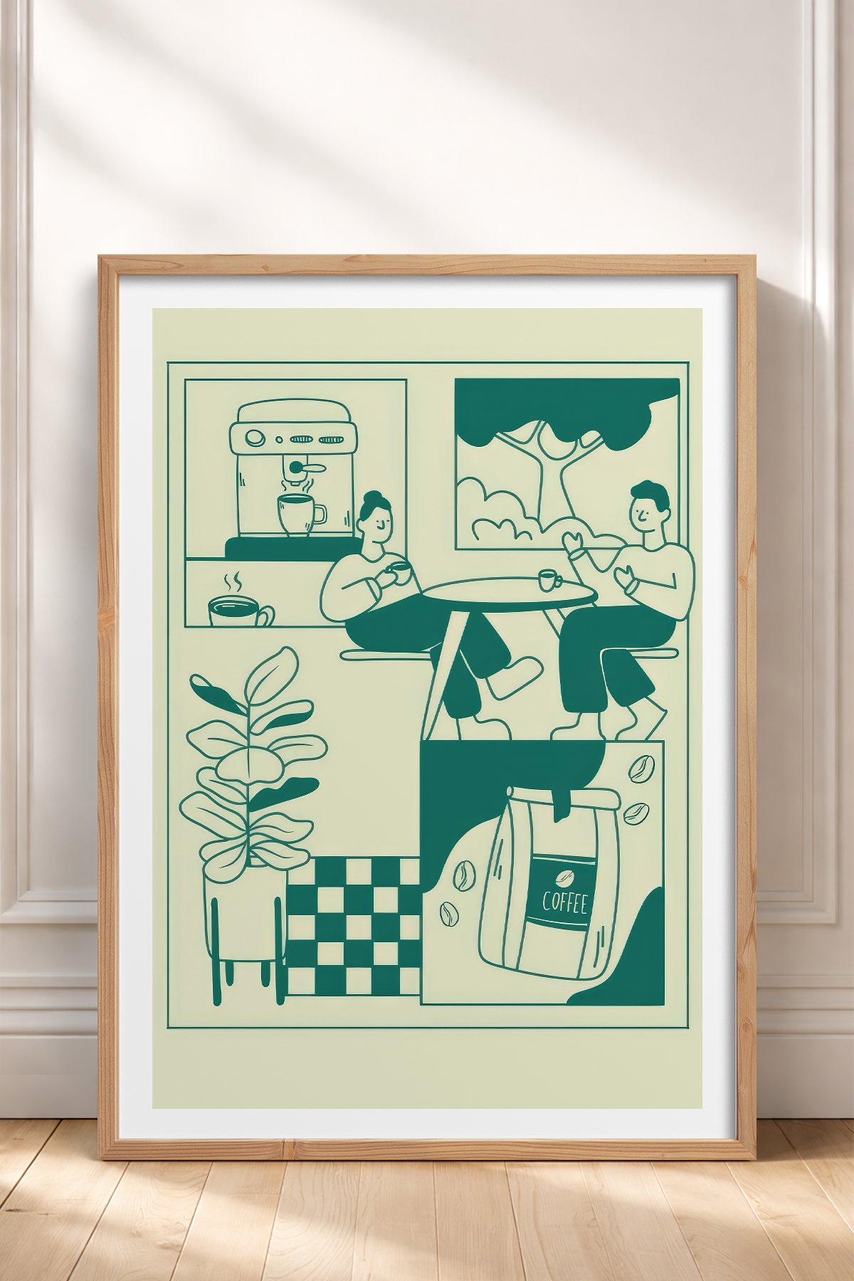 HOMEPACK Ahşap Çerçeveli Tablo Çerçeveli Poster Sanatsal Modern Duvar Dekoru TK-869