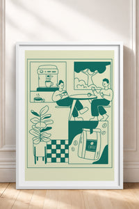 HOMEPACK Ahşap Çerçeveli Tablo Çerçeveli Poster Sanatsal Modern Duvar Dekoru TK-869