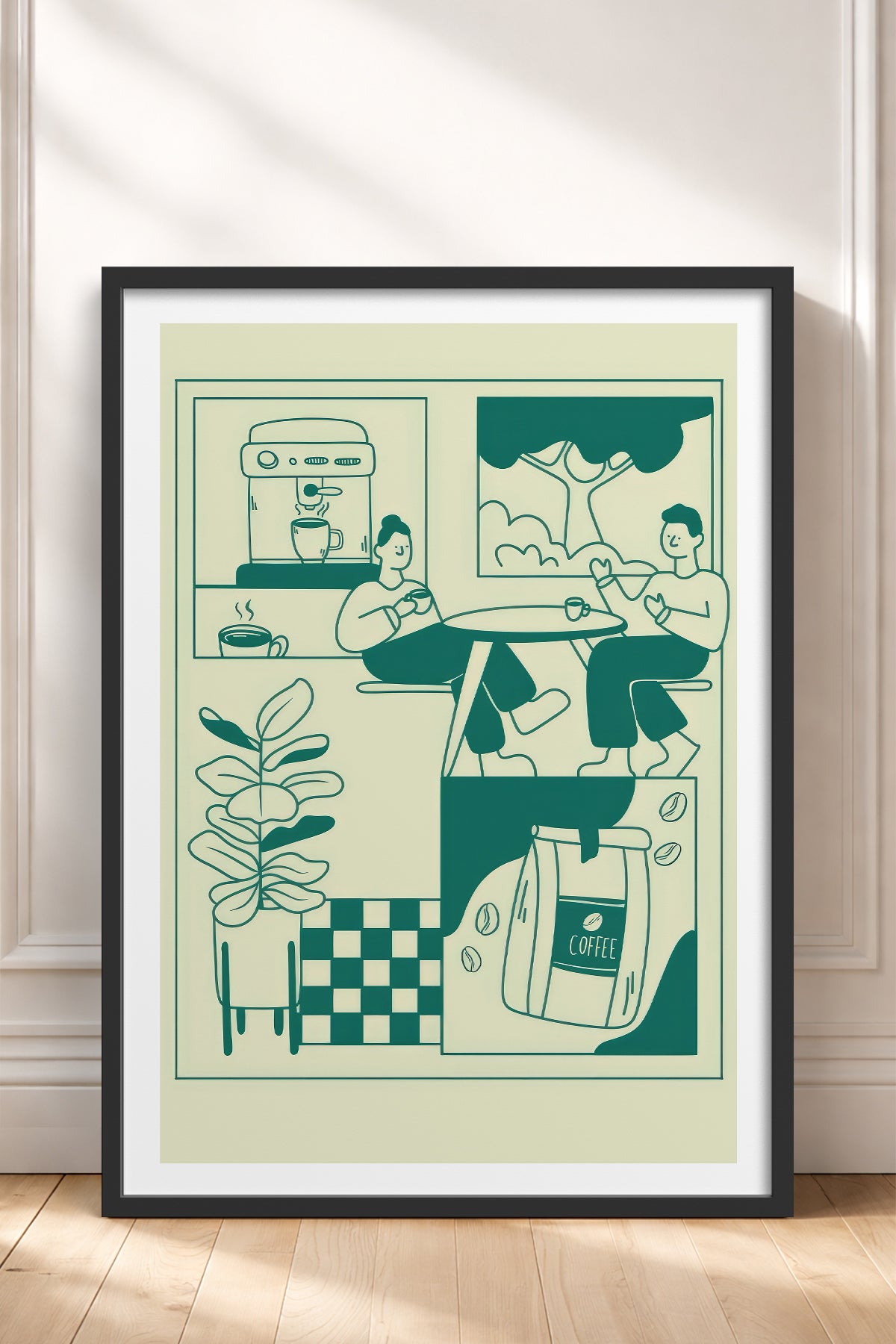 HOMEPACK Ahşap Çerçeveli Tablo Çerçeveli Poster Sanatsal Modern Duvar Dekoru TK-869