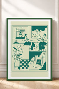 HOMEPACK Ahşap Çerçeveli Tablo Çerçeveli Poster Sanatsal Modern Duvar Dekoru TK-869