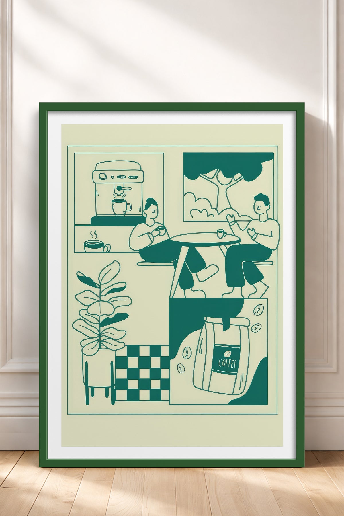 HOMEPACK Ahşap Çerçeveli Tablo Çerçeveli Poster Sanatsal Modern Duvar Dekoru TK-869