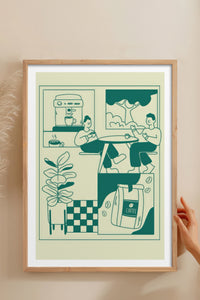 HOMEPACK Ahşap Çerçeveli Tablo Çerçeveli Poster Sanatsal Modern Duvar Dekoru TK-869