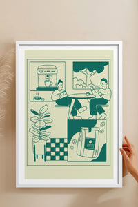 HOMEPACK Ahşap Çerçeveli Tablo Çerçeveli Poster Sanatsal Modern Duvar Dekoru TK-869
