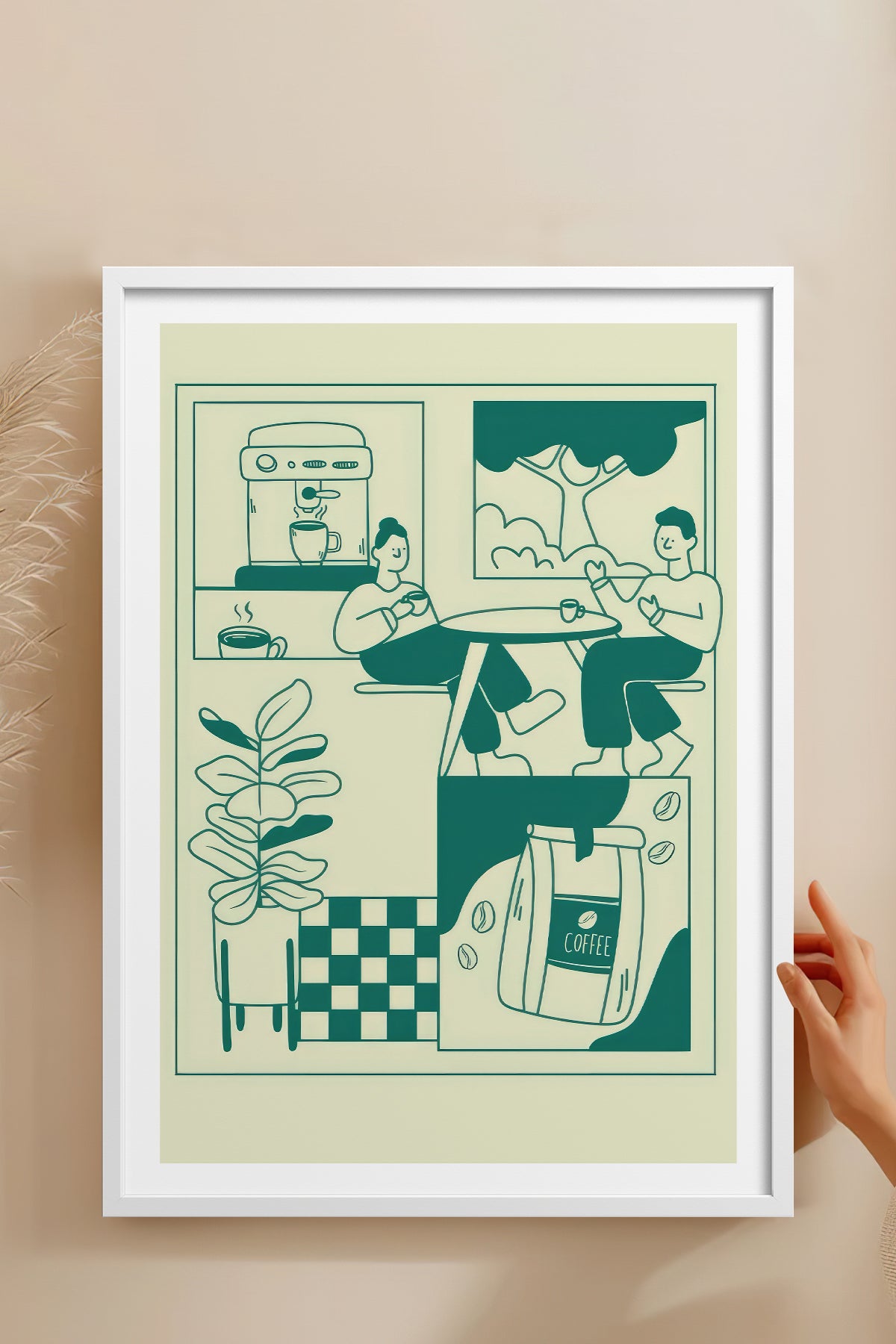 HOMEPACK Ahşap Çerçeveli Tablo Çerçeveli Poster Sanatsal Modern Duvar Dekoru TK-869