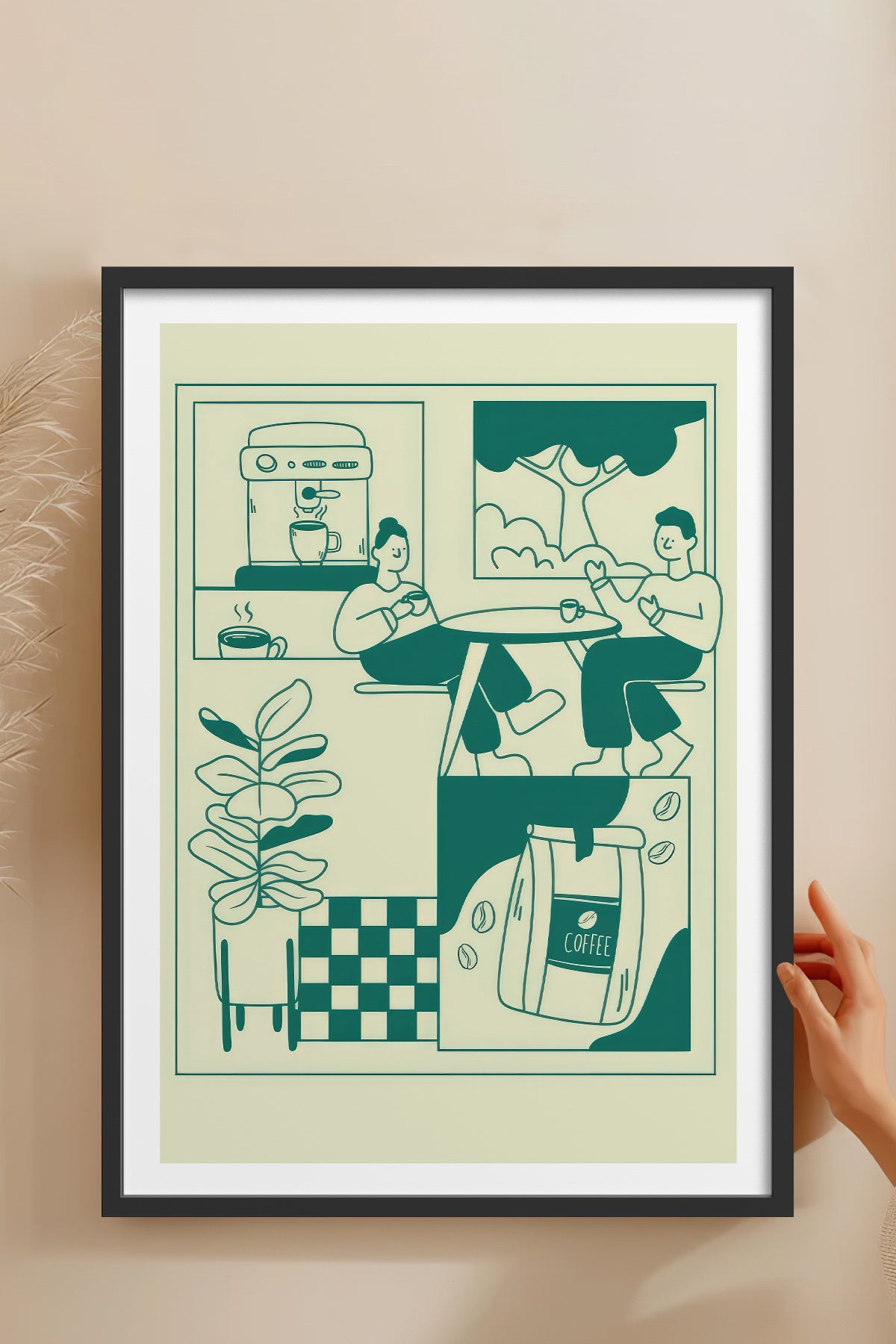 HOMEPACK Ahşap Çerçeveli Tablo Çerçeveli Poster Sanatsal Modern Duvar Dekoru TK-869