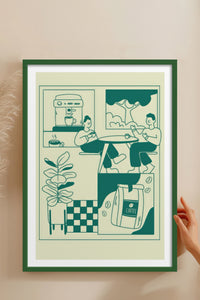 HOMEPACK Ahşap Çerçeveli Tablo Çerçeveli Poster Sanatsal Modern Duvar Dekoru TK-869