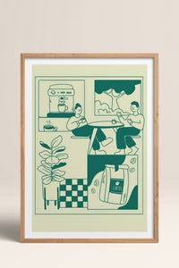 HOMEPACK Ahşap Çerçeveli Tablo Çerçeveli Poster Sanatsal Modern Duvar Dekoru TK-869