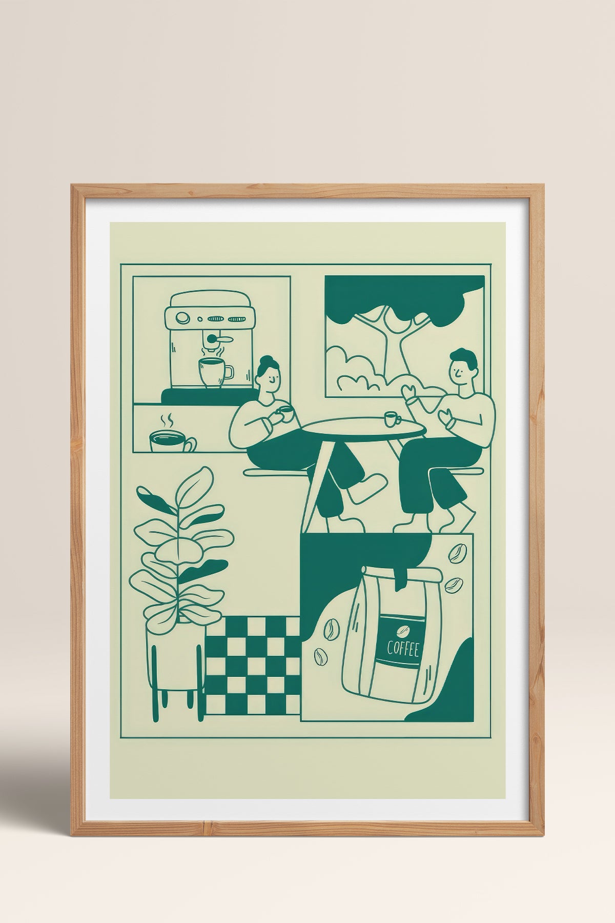 HOMEPACK Ahşap Çerçeveli Tablo Çerçeveli Poster Sanatsal Modern Duvar Dekoru TK-869