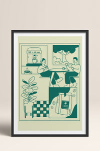 HOMEPACK Ahşap Çerçeveli Tablo Çerçeveli Poster Sanatsal Modern Duvar Dekoru TK-869