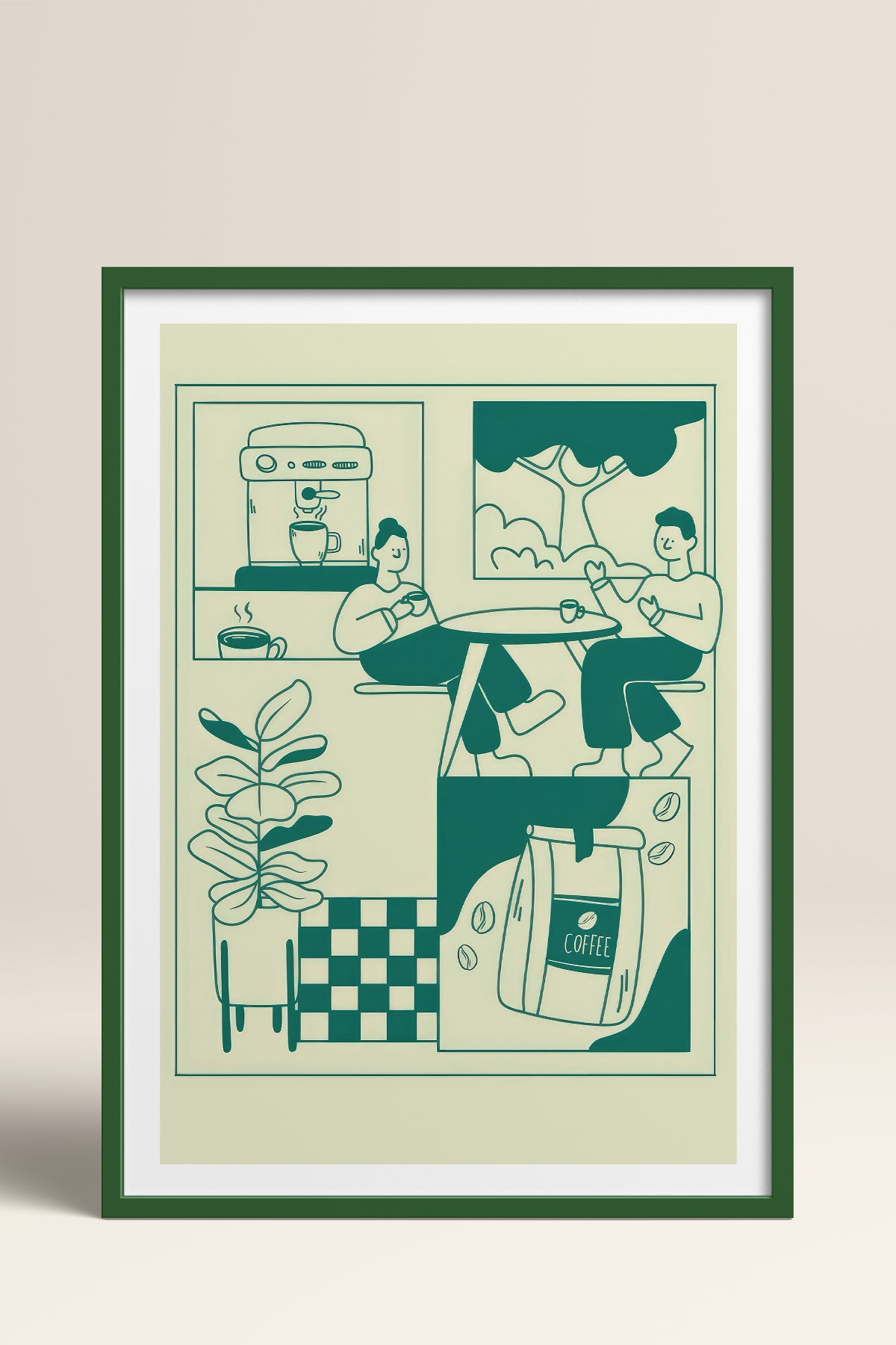 HOMEPACK Ahşap Çerçeveli Tablo Çerçeveli Poster Sanatsal Modern Duvar Dekoru TK-869