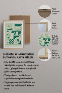 HOMEPACK Ahşap Çerçeveli Tablo Çerçeveli Poster Sanatsal Modern Duvar Dekoru TK-869