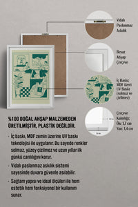 HOMEPACK Ahşap Çerçeveli Tablo Çerçeveli Poster Sanatsal Modern Duvar Dekoru TK-869