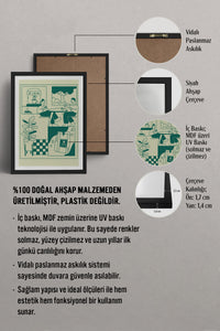 HOMEPACK Ahşap Çerçeveli Tablo Çerçeveli Poster Sanatsal Modern Duvar Dekoru TK-869