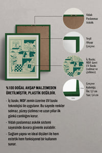 HOMEPACK Ahşap Çerçeveli Tablo Çerçeveli Poster Sanatsal Modern Duvar Dekoru TK-869