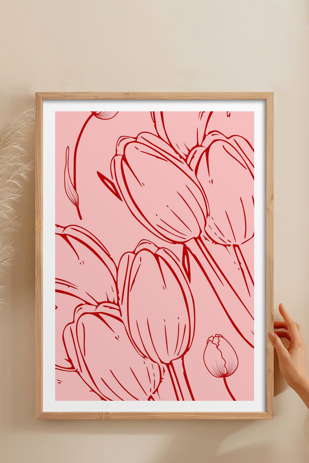 HOMEPACK Ahşap Çerçeveli Tablo Çerçeveli Poster Sanatsal Modern Duvar Dekoru TK-871