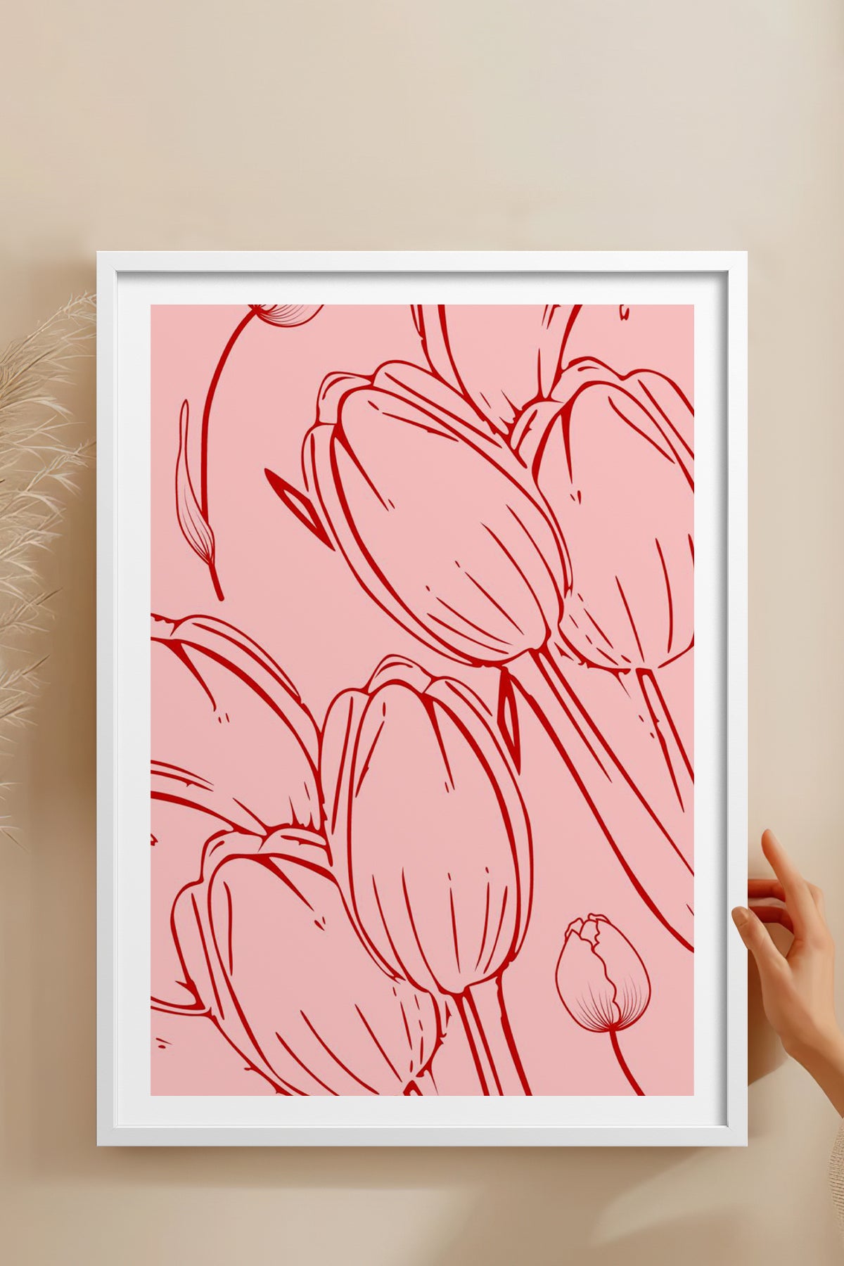 HOMEPACK Ahşap Çerçeveli Tablo Çerçeveli Poster Sanatsal Modern Duvar Dekoru TK-871