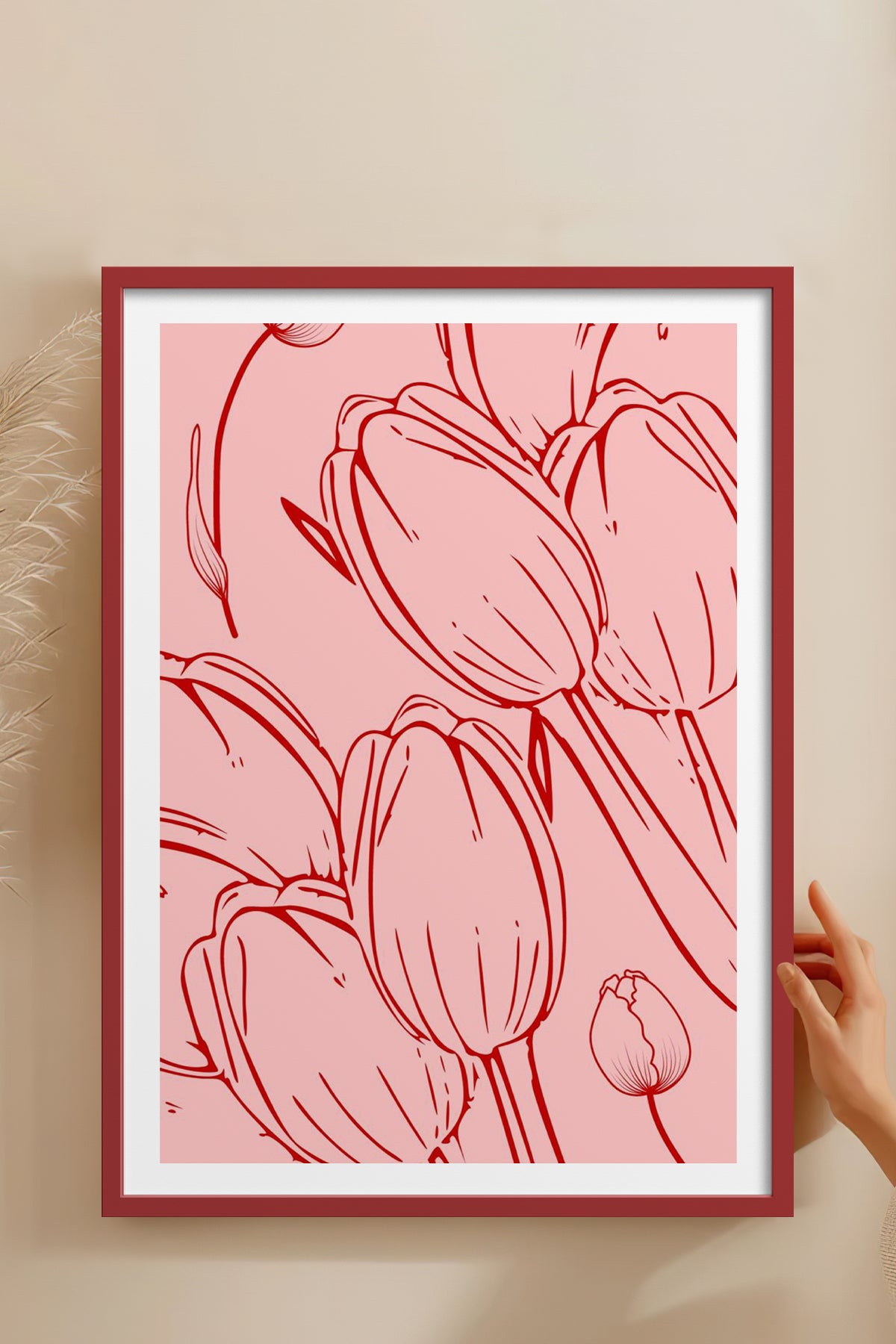 HOMEPACK Ahşap Çerçeveli Tablo Çerçeveli Poster Sanatsal Modern Duvar Dekoru TK-871