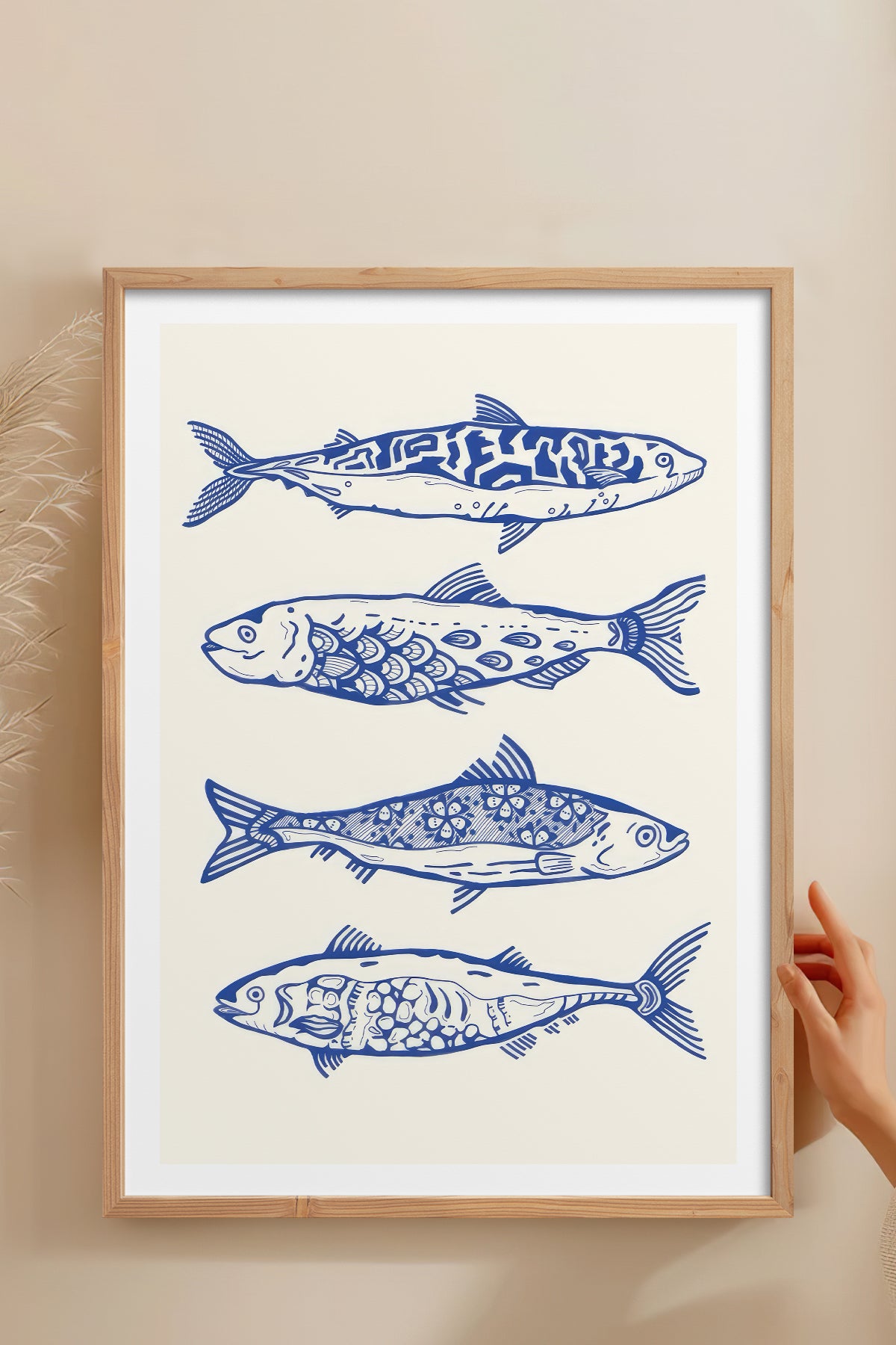 HOMEPACK Ahşap Çerçeveli Tablo Çerçeveli Poster Sanatsal Modern Duvar Dekoru TK-872