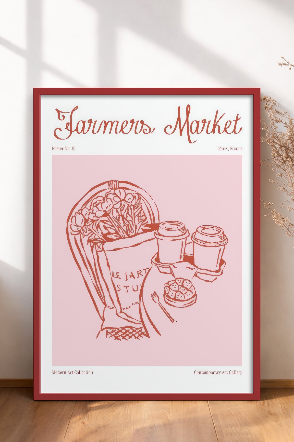 HOMEPACK Ahşap Çerçeveli Tablo Çerçeveli Poster Sanatsal Modern Duvar Dekoru TK-873