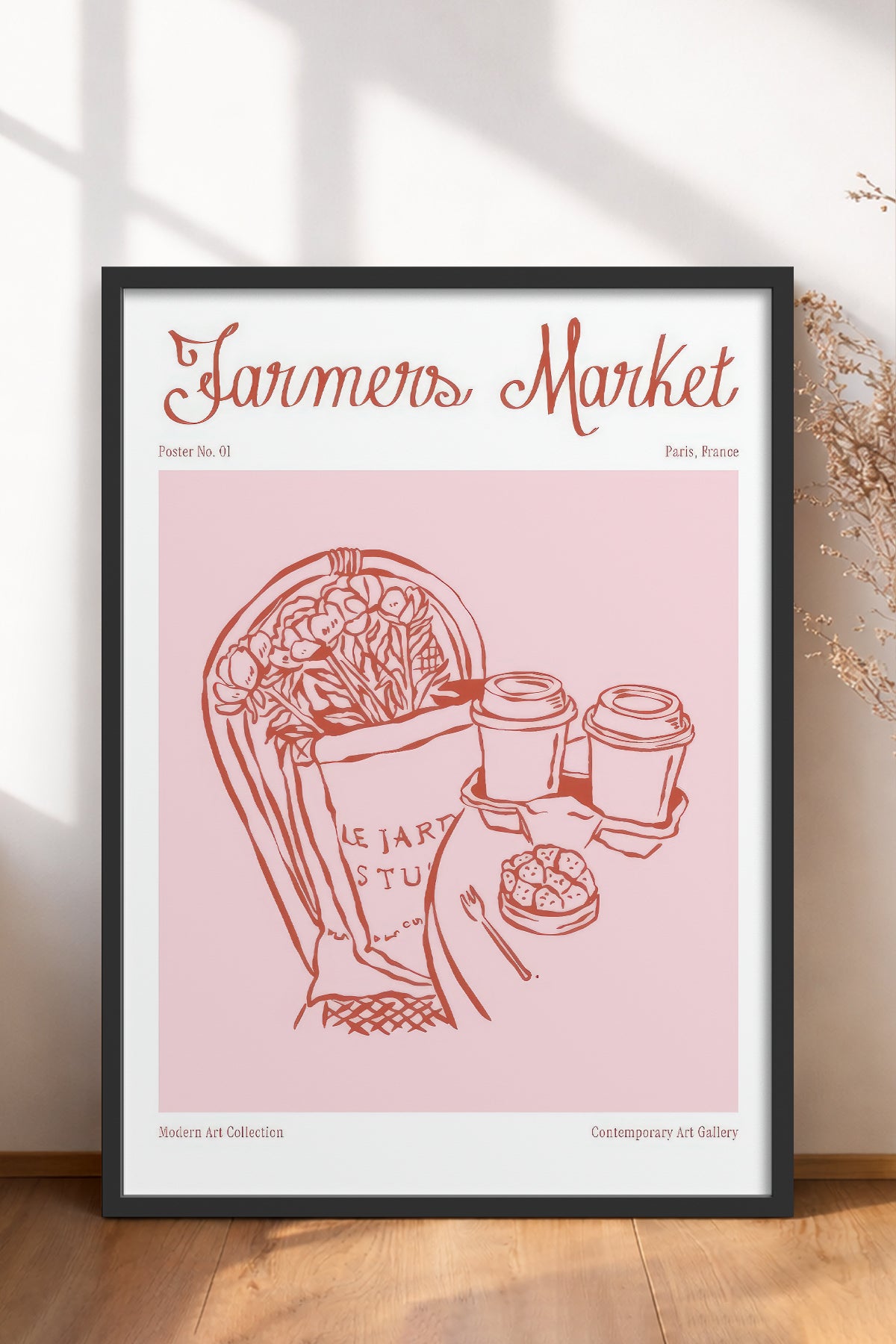 HOMEPACK Ahşap Çerçeveli Tablo Çerçeveli Poster Sanatsal Modern Duvar Dekoru TK-873