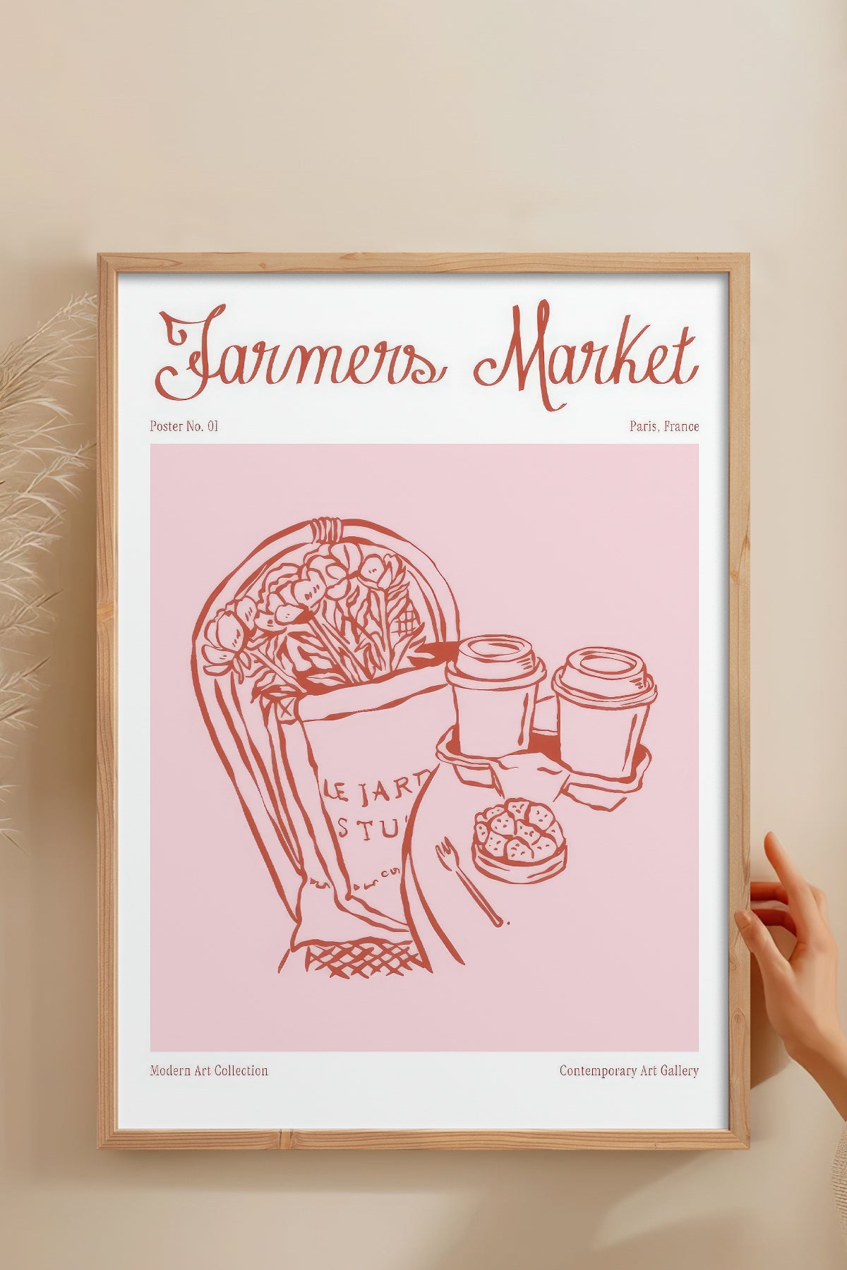 HOMEPACK Ahşap Çerçeveli Tablo Çerçeveli Poster Sanatsal Modern Duvar Dekoru TK-873