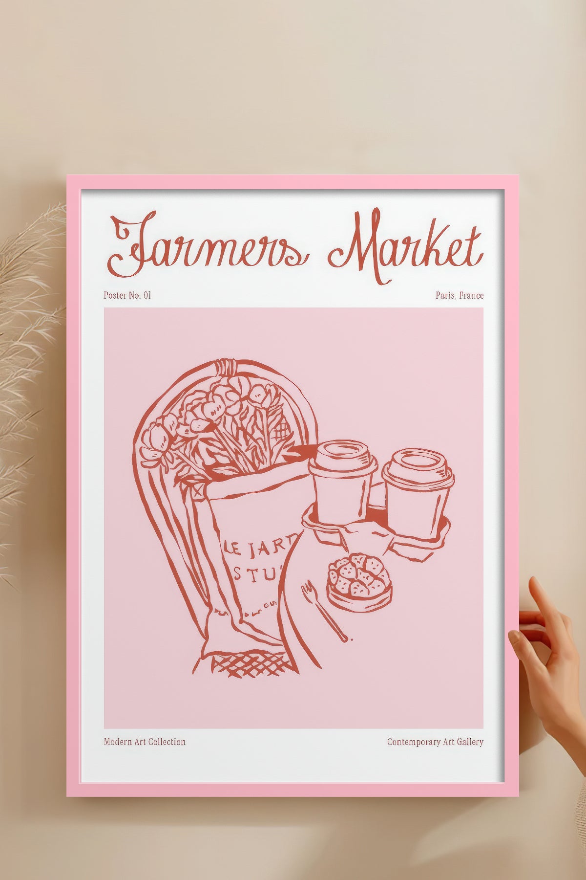 HOMEPACK Ahşap Çerçeveli Tablo Çerçeveli Poster Sanatsal Modern Duvar Dekoru TK-873
