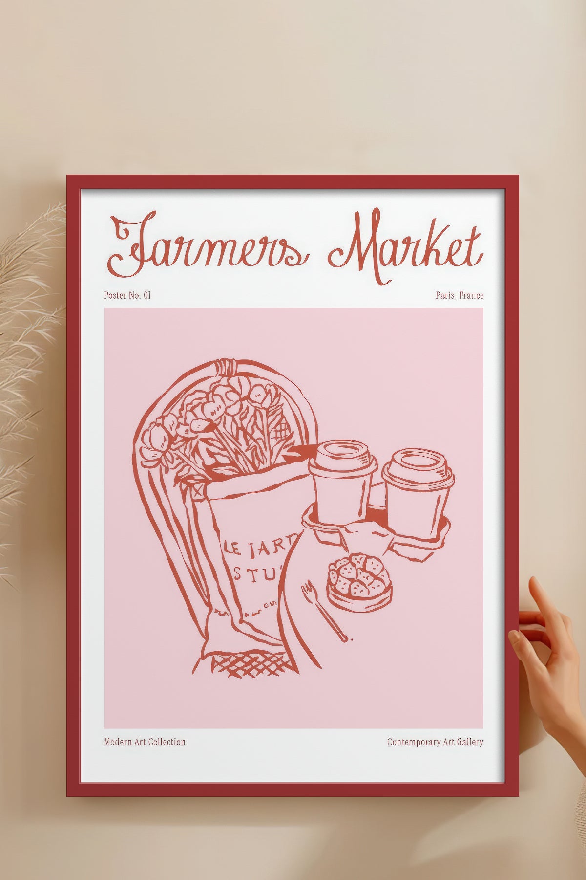 HOMEPACK Ahşap Çerçeveli Tablo Çerçeveli Poster Sanatsal Modern Duvar Dekoru TK-873