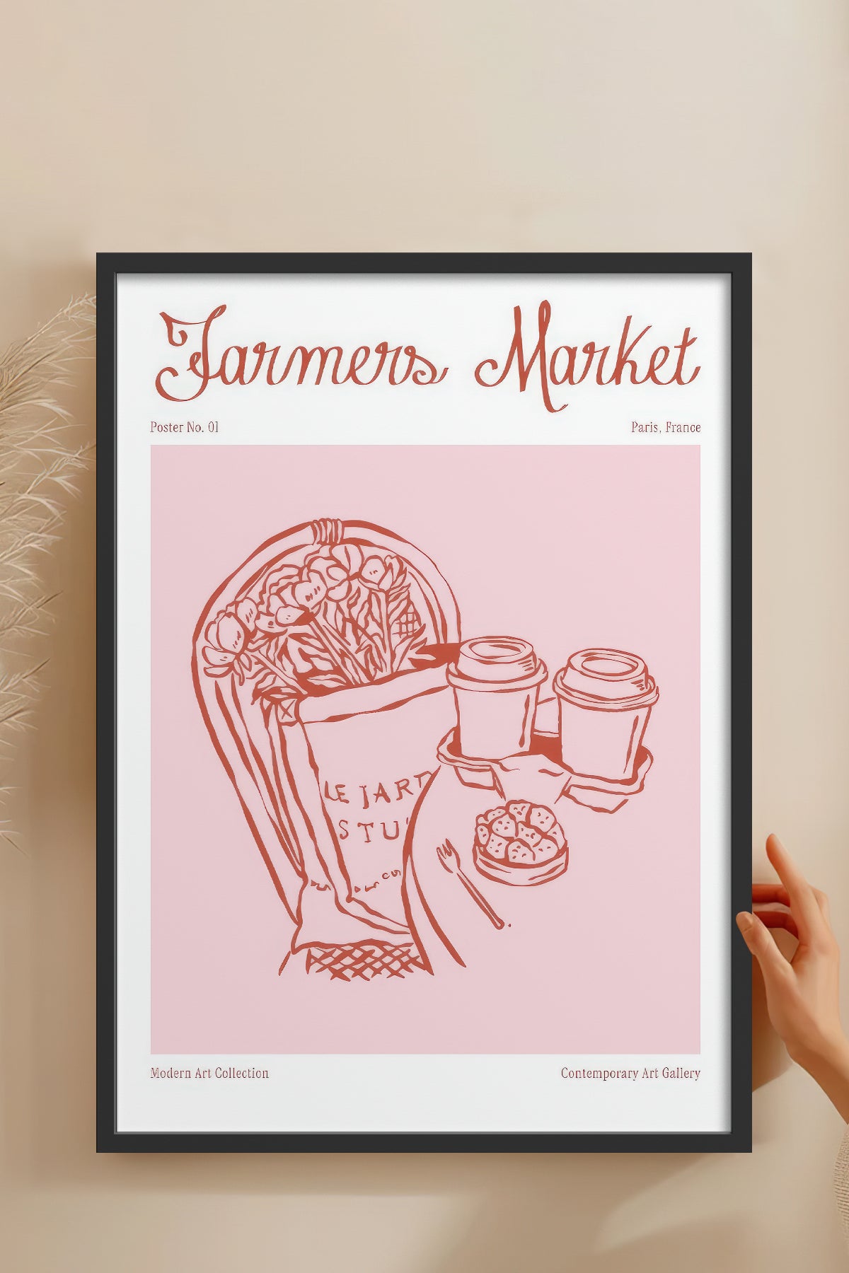 HOMEPACK Ahşap Çerçeveli Tablo Çerçeveli Poster Sanatsal Modern Duvar Dekoru TK-873