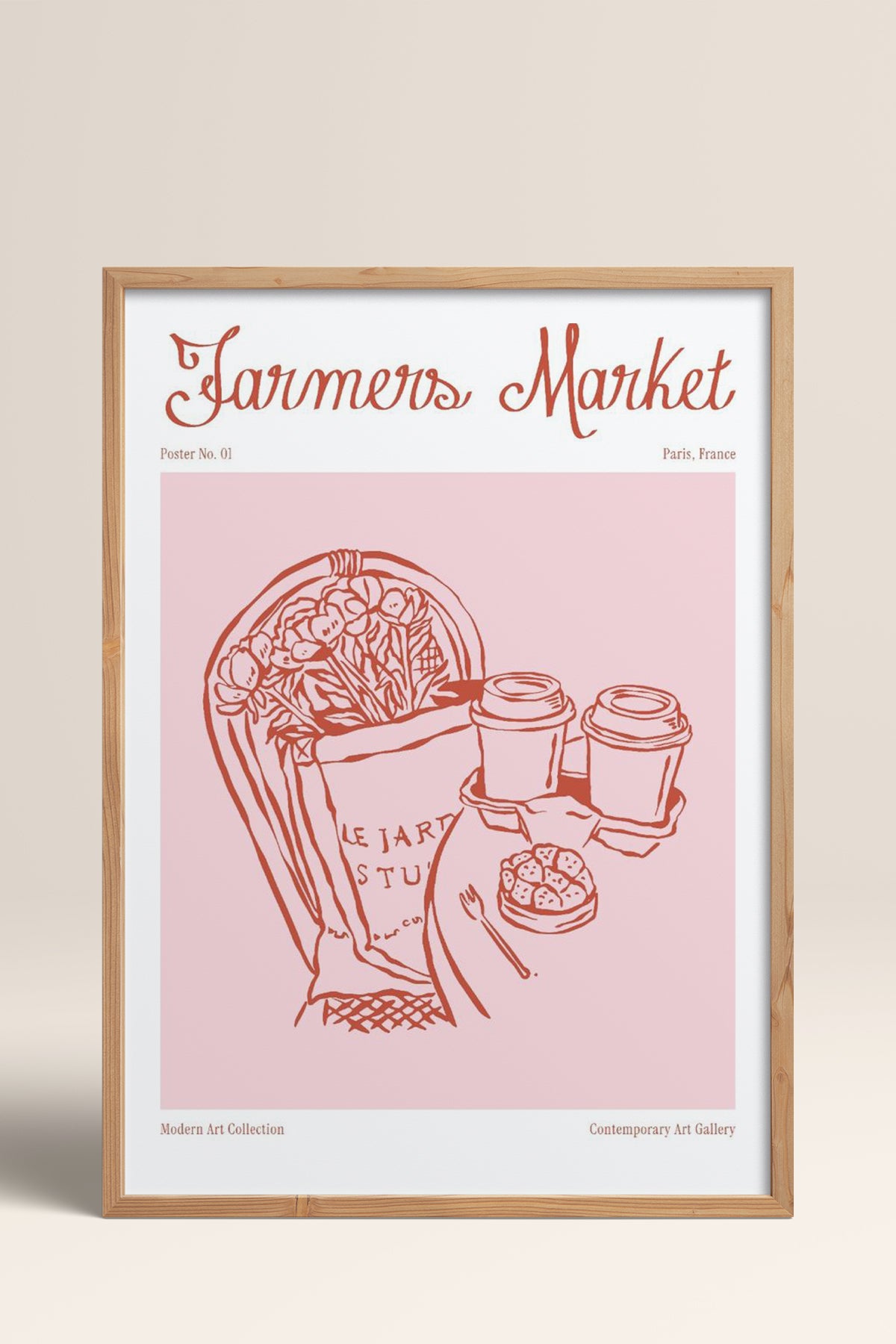 HOMEPACK Ahşap Çerçeveli Tablo Çerçeveli Poster Sanatsal Modern Duvar Dekoru TK-873