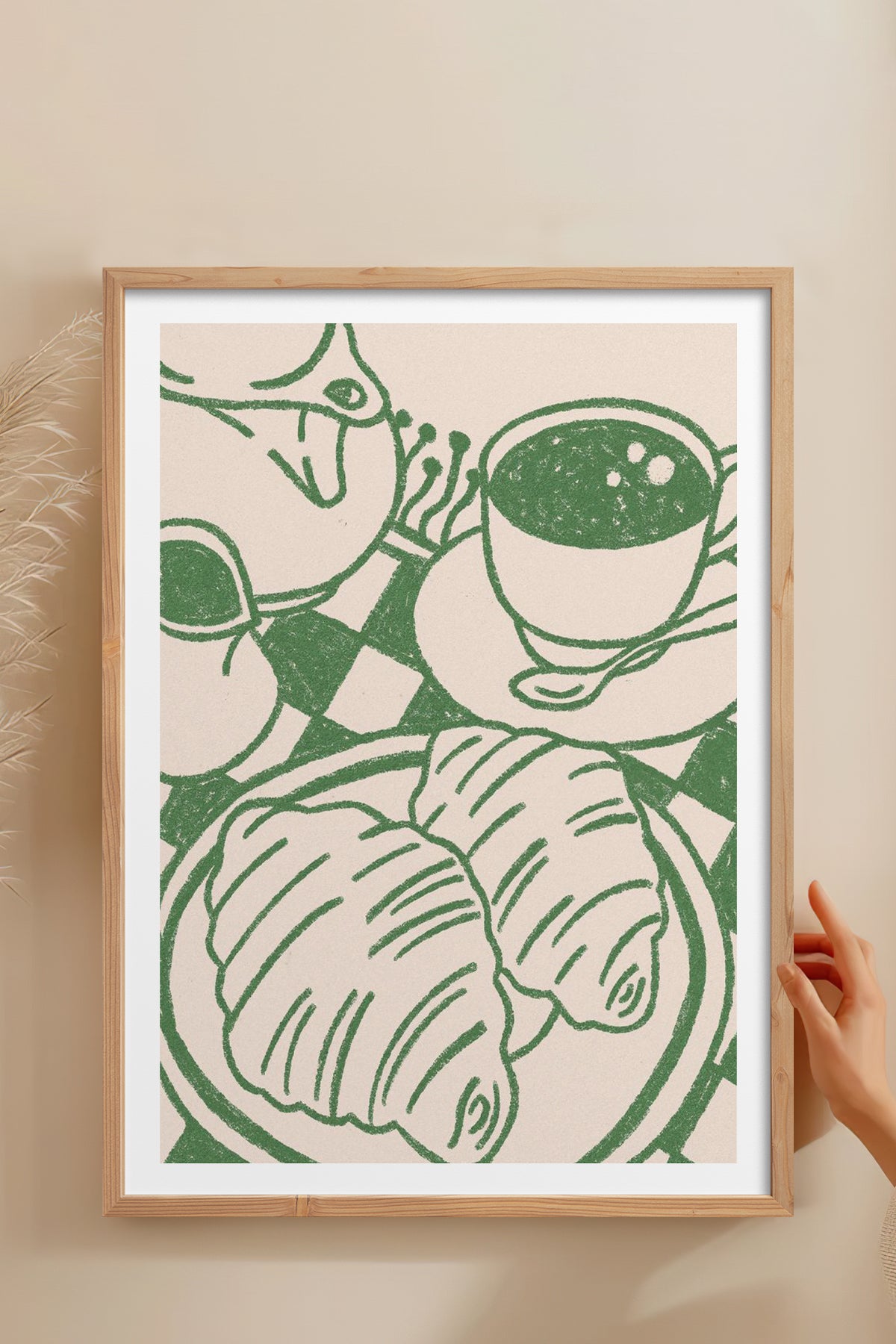 HOMEPACK Ahşap Çerçeveli Tablo Çerçeveli Poster Sanatsal Modern Duvar Dekoru TK-874