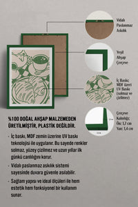 HOMEPACK Ahşap Çerçeveli Tablo Çerçeveli Poster Sanatsal Modern Duvar Dekoru TK-874