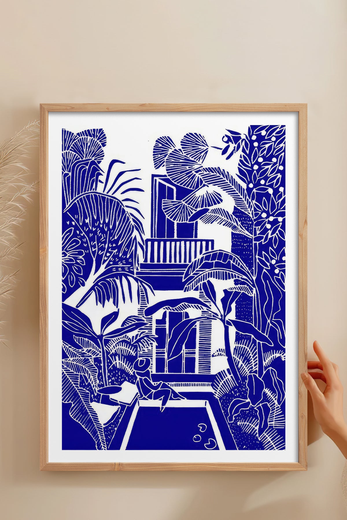 HOMEPACK Ahşap Çerçeveli Tablo Çerçeveli Poster Sanatsal Modern Duvar Dekoru TK-875