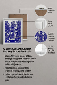 HOMEPACK Ahşap Çerçeveli Tablo Çerçeveli Poster Sanatsal Modern Duvar Dekoru TK-875