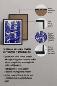 HOMEPACK Ahşap Çerçeveli Tablo Çerçeveli Poster Sanatsal Modern Duvar Dekoru TK-875