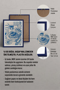 HOMEPACK Ahşap Çerçeveli Tablo Çerçeveli Poster Sanatsal Modern Duvar Dekoru TK-876