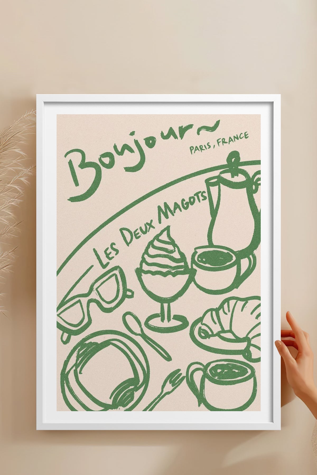 HOMEPACK Ahşap Çerçeveli Tablo Çerçeveli Poster Sanatsal Modern Duvar Dekoru TK-877